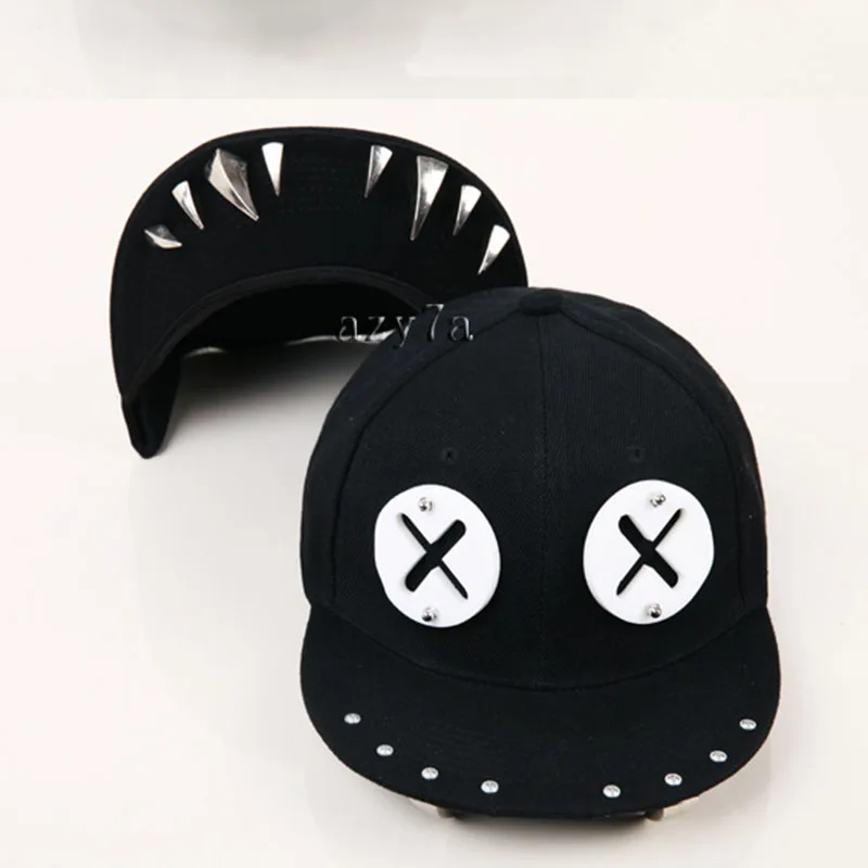 Панк кепки в стиле хип хоп дьявол Монстр зубные акрил Кости Snapback Шапки бейсболка