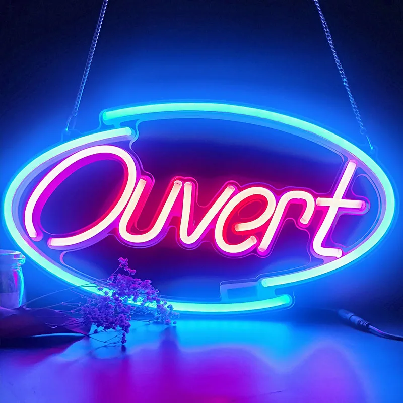Светодиодные Открытые неоновые вывески RGB Меняющие цвет открытые с пультом