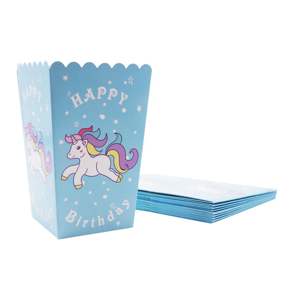 Unicorn Party Supplies Blue Color Unicorn Banner Plates Cups Napkin Cupcake Toppers Baby Shower Kids Birthday Party Decoration