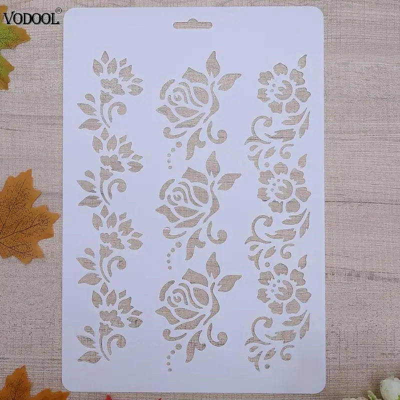 Роза цветок DIY Craft слойные трафареты настенная живопись штампованная для