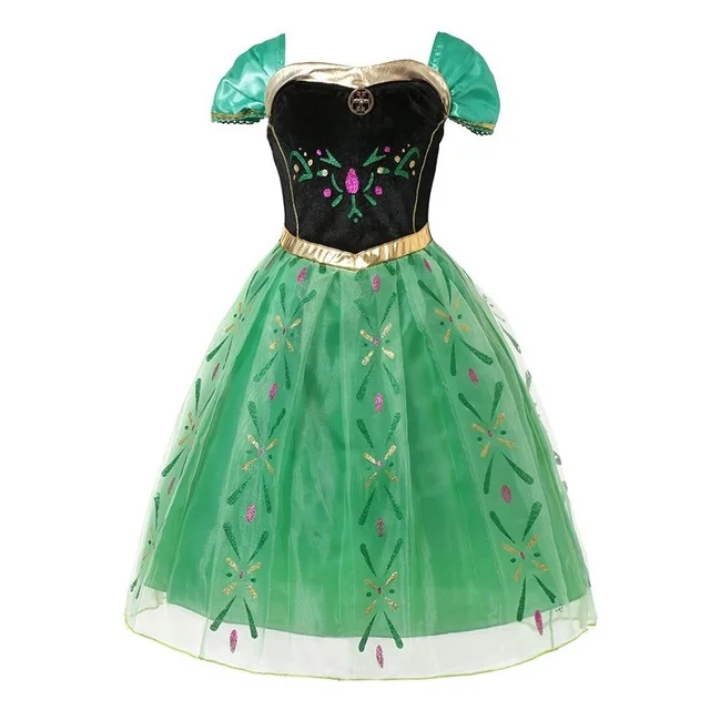 Anna Dress 603 Платья Эльзы и Анны для девочек; детские маскарадные костюмы принцессы Анны; Детские платья для костюмированной вечеринки; вечерние костюмы для Хеллоуина - Цвет: Anna Dress 603