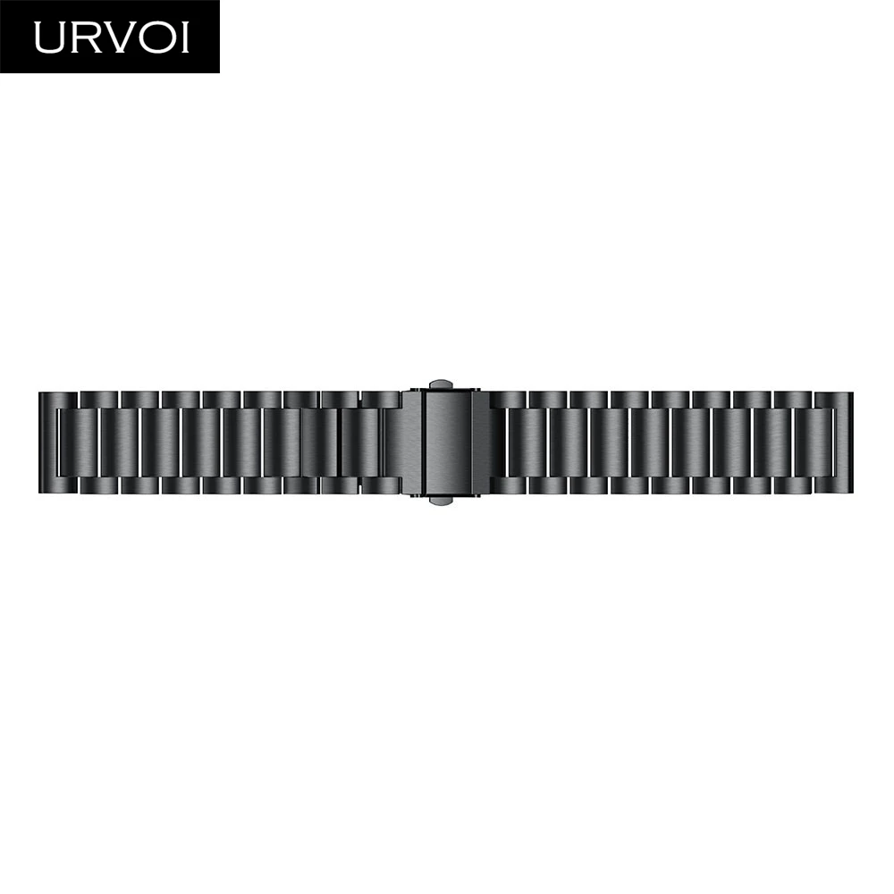 URVOI 3 rows band for Galaxy Watch Active strap stainless steel Fold over clasp quick release durable wrist 4 colors 42 46mm