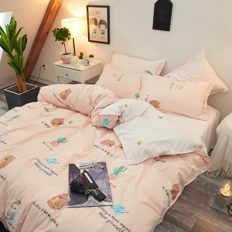 Комплекты постельного белья в простом стиле пододеяльник простыня зимний полный