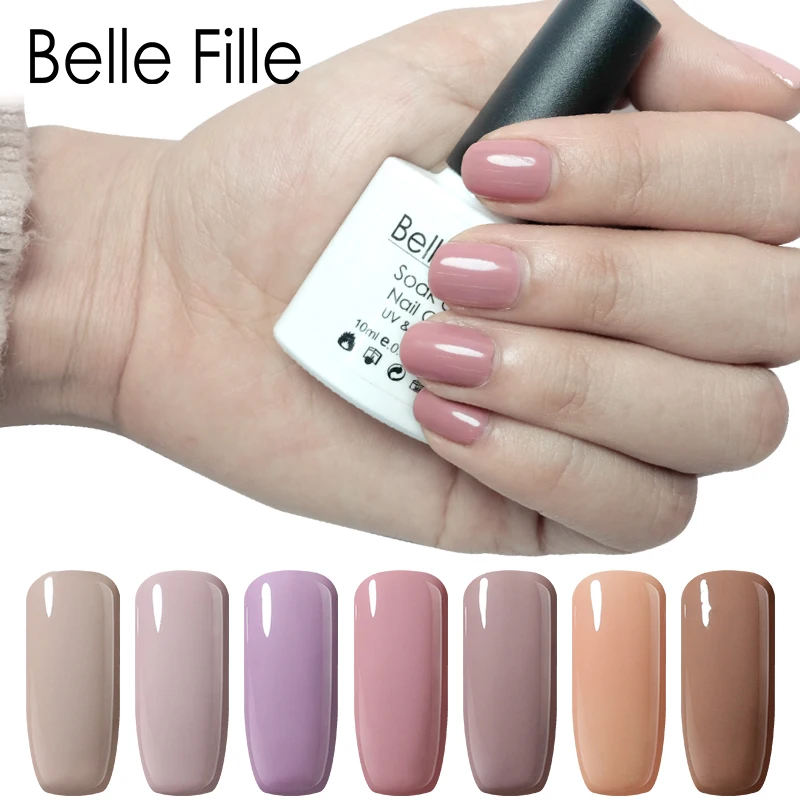 Belle Fille Nude серия Гель лак для ногтей французских дизайн УФ гель отмачиваемый