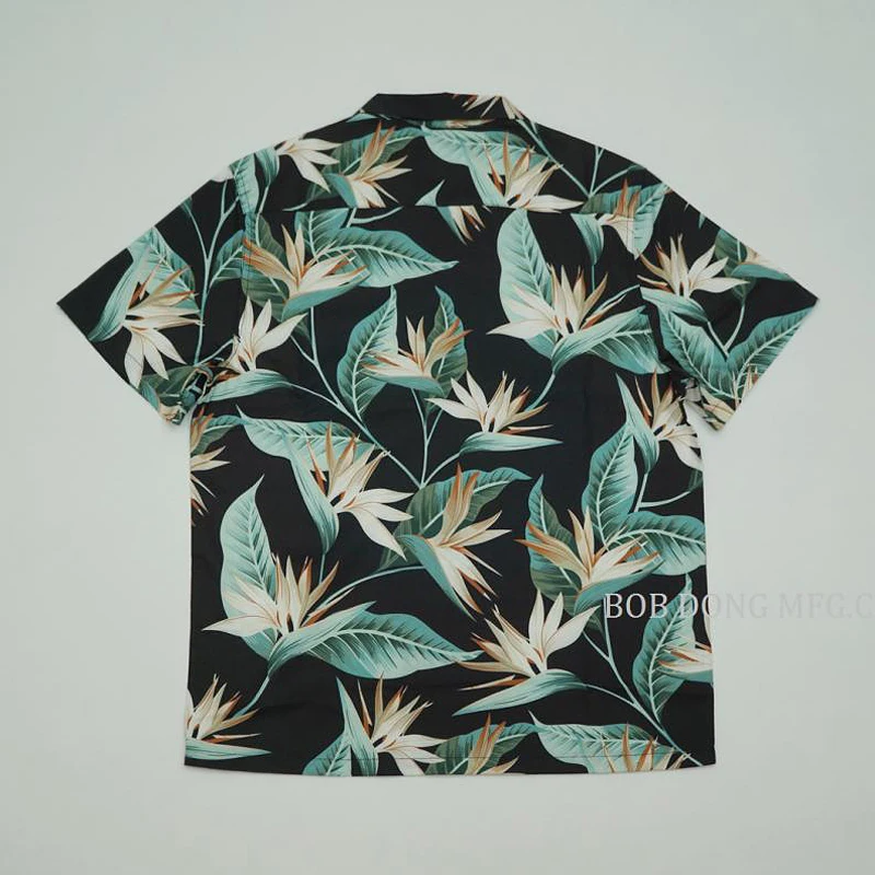 Летние Гавайские рубашки с принтом BOB DONG Strelitzia reginae Aiton унисекс Aloha | Мужская одежда