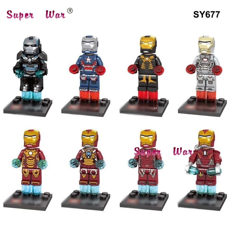 10Set-SY677 10 комплектов комиксов Marvel серии 10 Мстители Тор Железный человек Человек-паук Халк Веном блоки игрушки модель кирпича детей - Цвет: 10Set-SY677