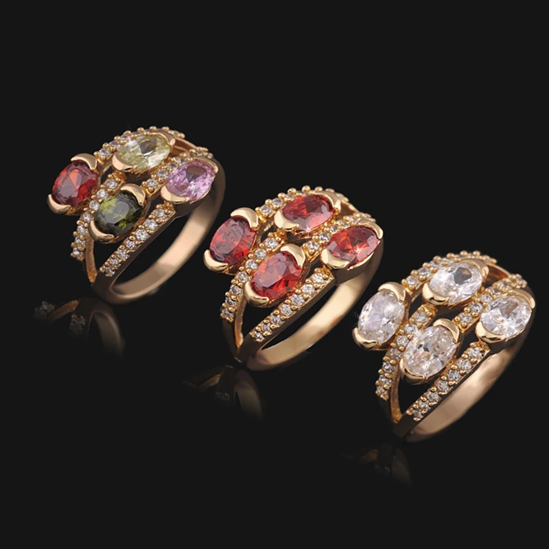 Женское кольцо MxGxFam 18 золотых цветов с фианитом|rings for women|ring forring ring |