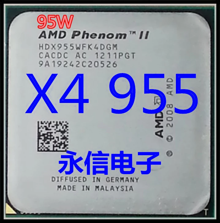 Процессор AMD X4 955x4 955 HDX955WFK4DGM четырехъядерный 3 2 ГГц/6M /95 Вт/2000 ГГц разъем AM3 (100%