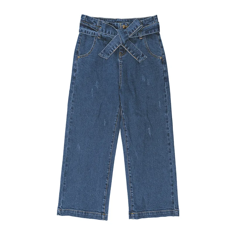 2019 джинсовые широкие брюки с высокой талией для студенток | Женская одежда