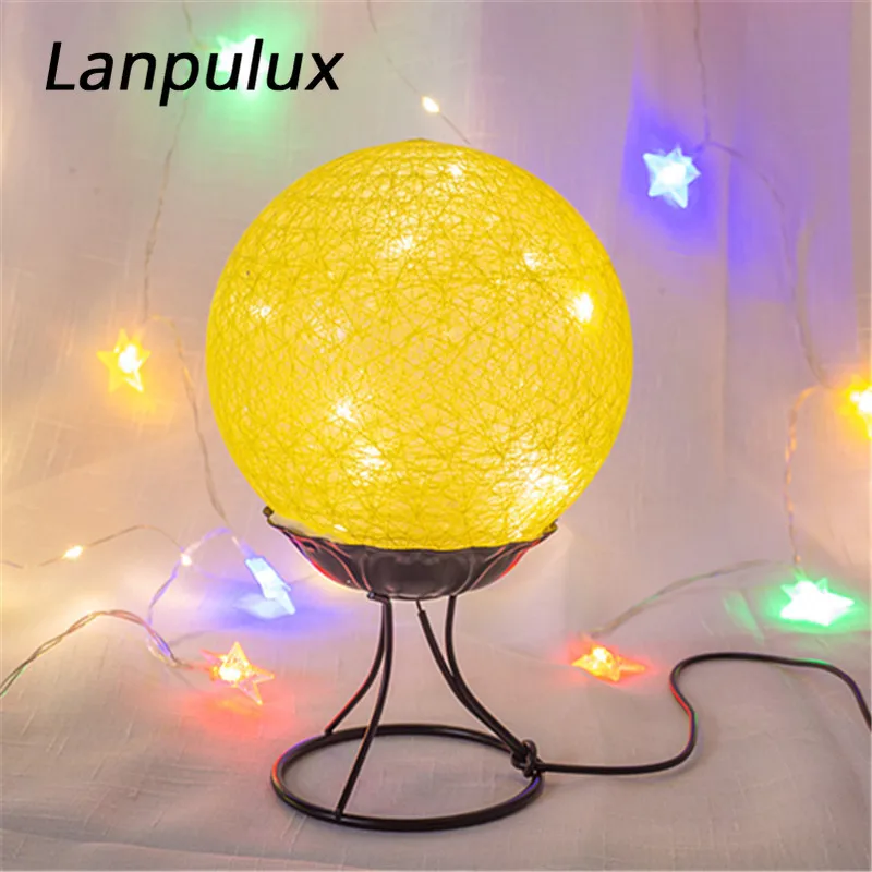 Lanpulux ротанговый шар ночник железная основа круглые теплые белые светильники
