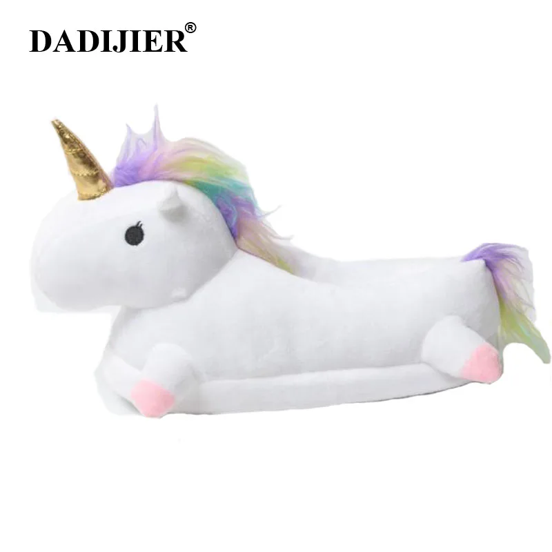 DADIJIER/новые тапочки коллекция 2017 года милые зимние домашние Chausson Licorne Белая обувь