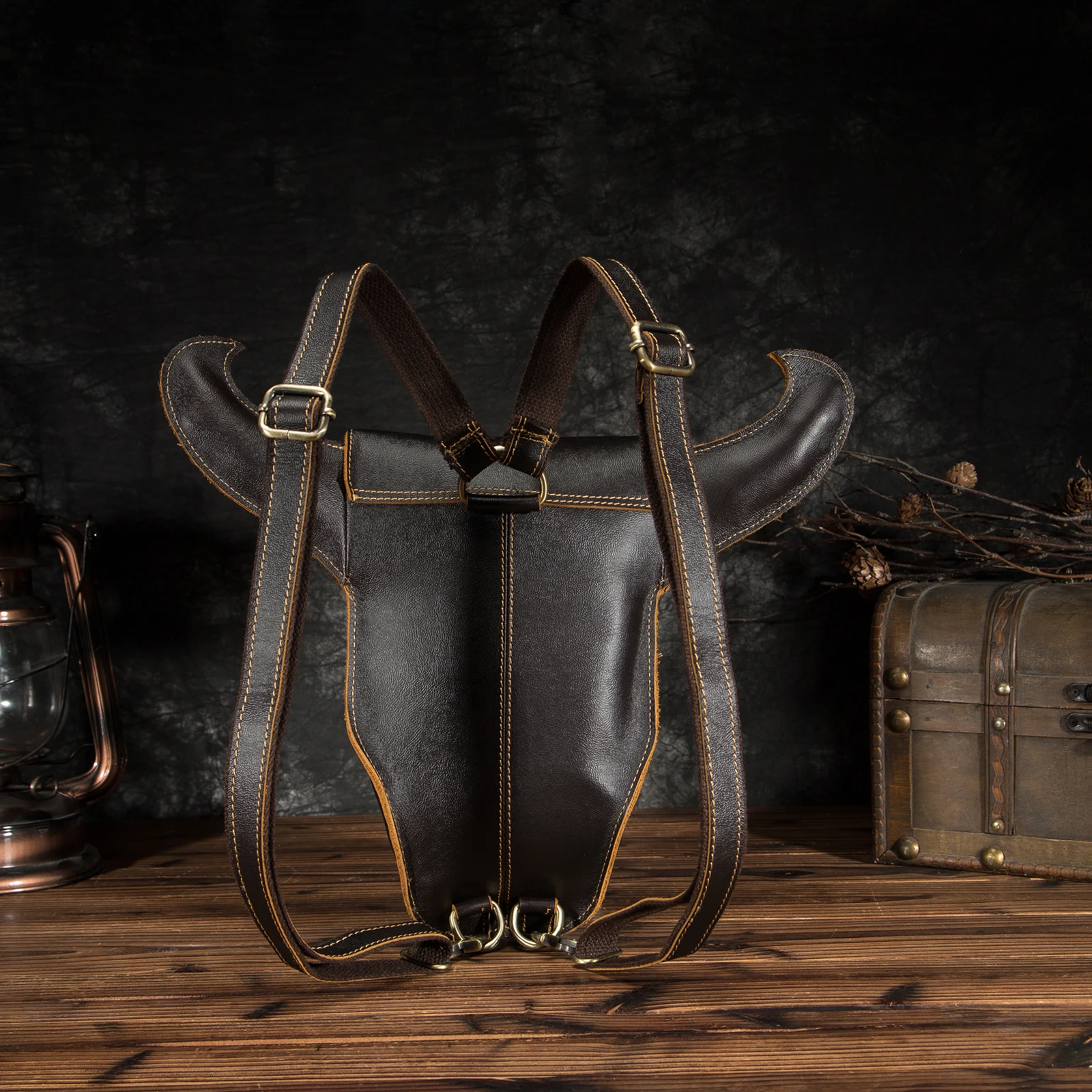 Оригинальный кожаный дизайн мужской повседневный небольшой рюкзак для