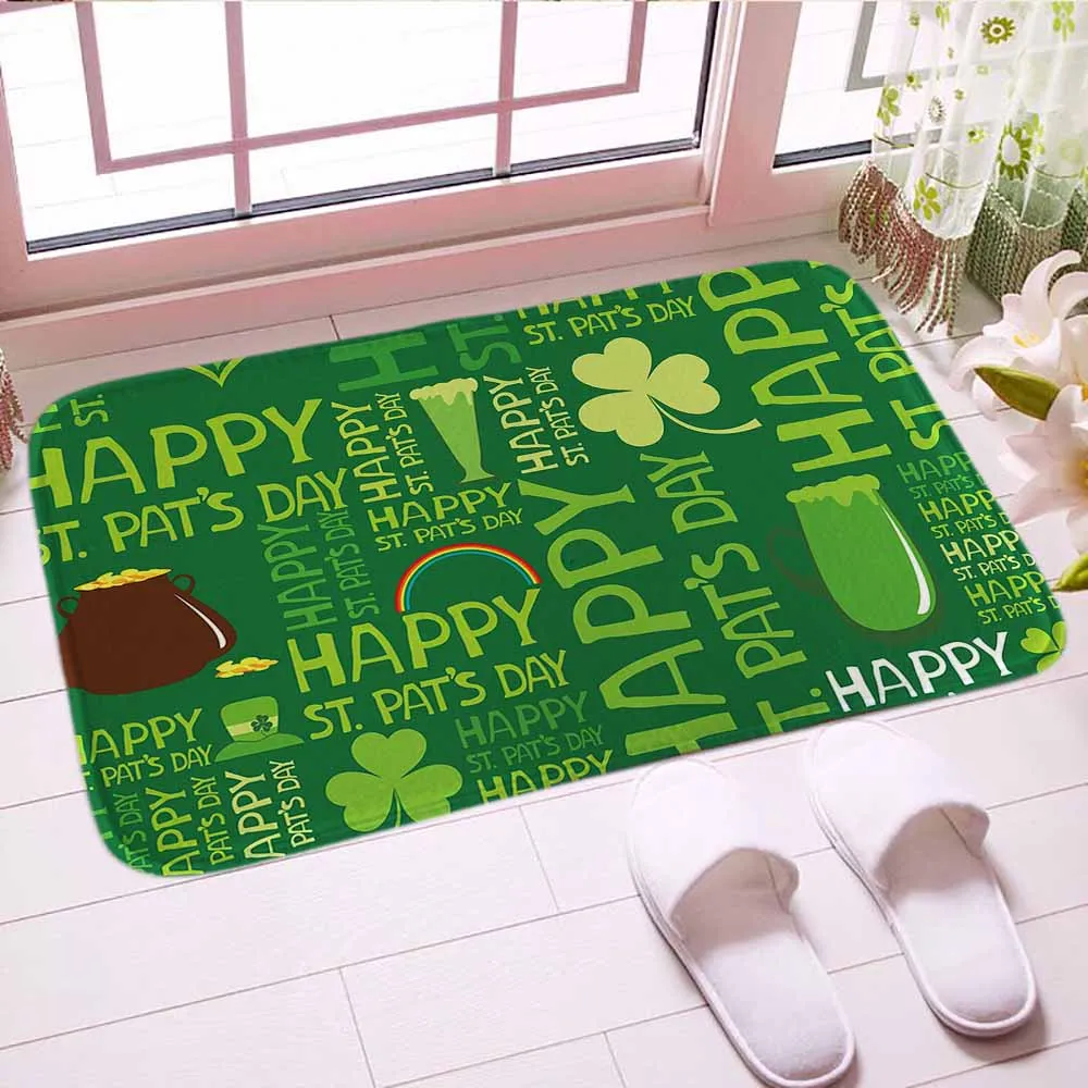 Цифровой принт зеленый Lucky Clover традиционный напольный коврик на заказ кухонный