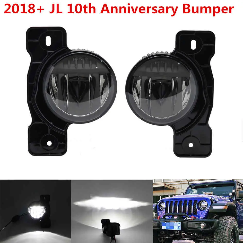 10th bumper Светодиодный противотуманный фонарь Halo для Jeep Wrangler JL Chrysler Cruiser 4 дюйма светодиодный противотуманный фонарь для Jeep JL 10th anniversary бампер - Цвет: 10th bumper