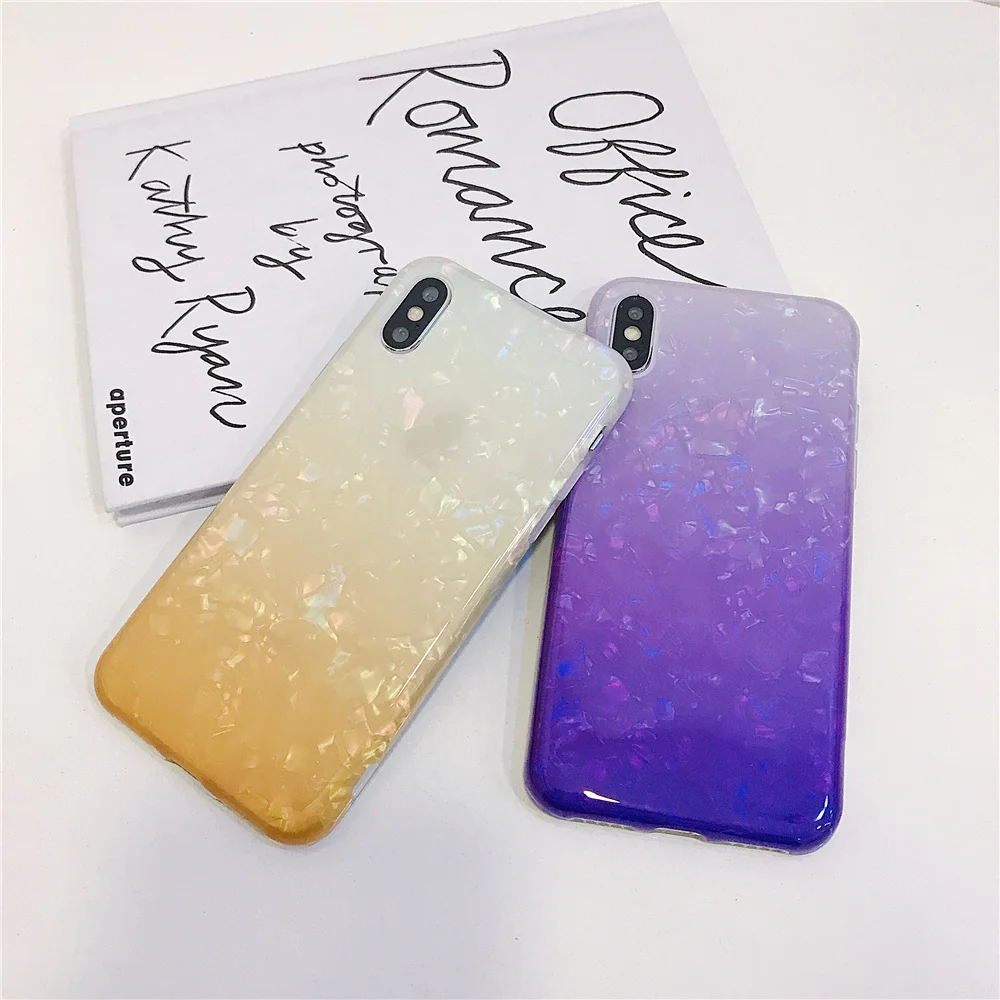 Силиконовый чехол для iPhone X XS Max XR роскошный градиентный цвет синий розовый 7 8 6 S Plus