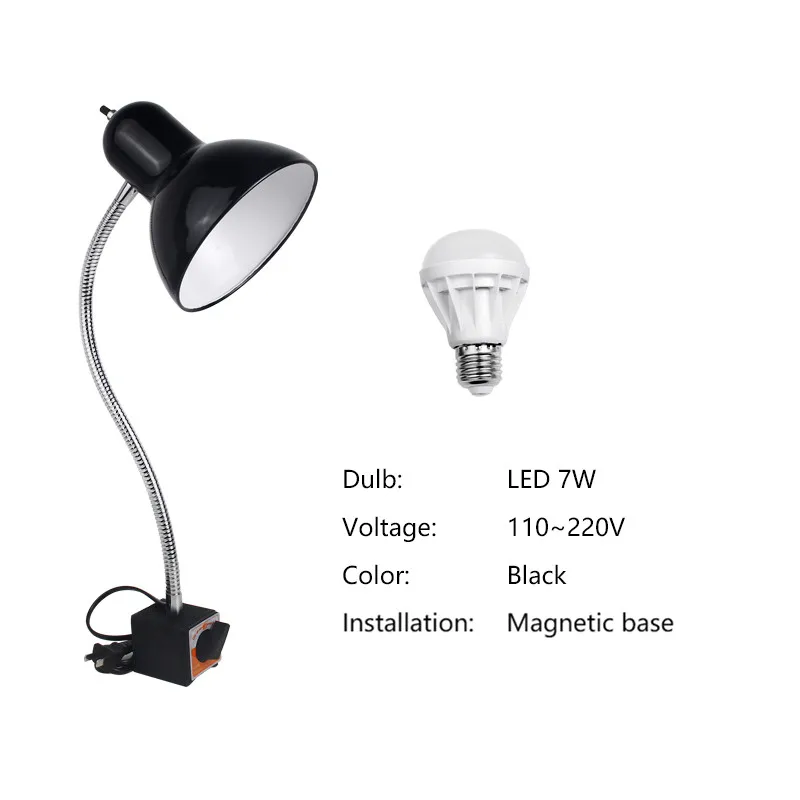 7w light and bulb K E27 Светодиодный настольный светильник на клипсах, держатель для рабочего стола, гибкий Регулируемый светильник для чтения книг, светодиодный Современный Настольный светильник для дома и офиса - Цвет корпуса: 7w light and bulb K