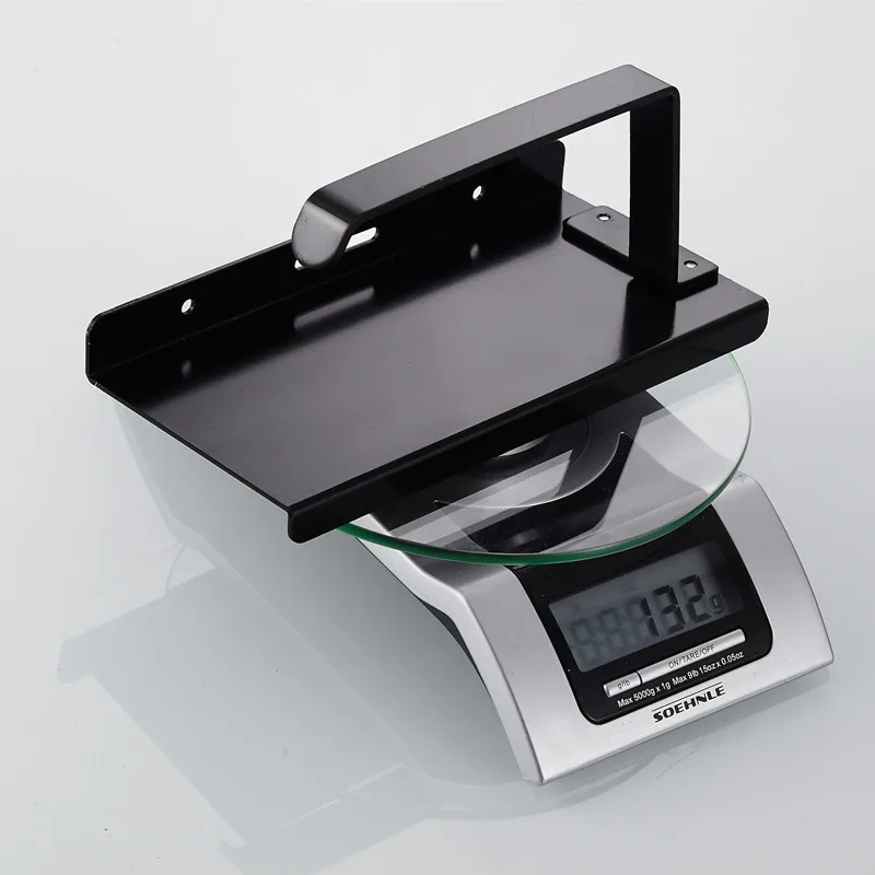 Космический алюминиевый черный бумажный держатель с полкой для телефона ванной