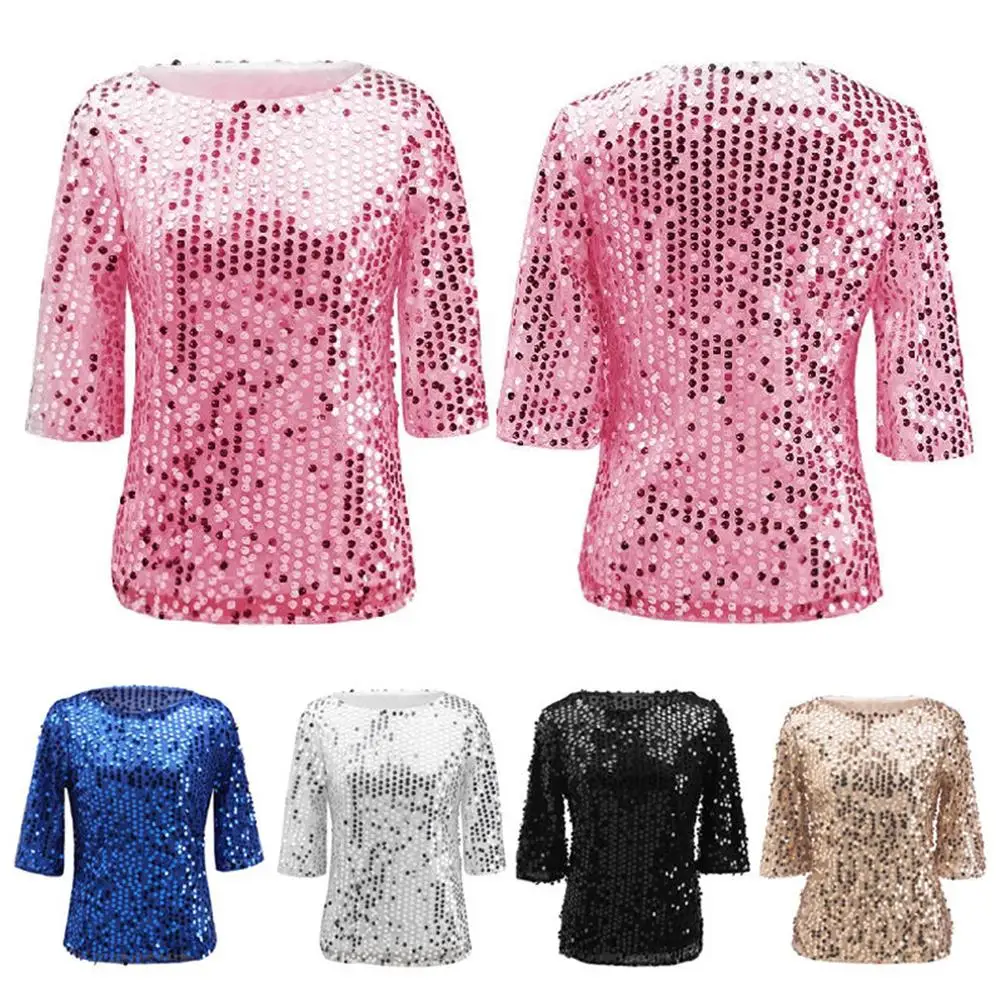 2018 модные пикантные Без Бретелек Блестками сверкающие футболки sexy короткий