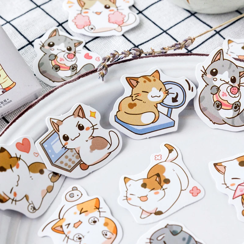 45 шт./компл. Kawaii Cat дневник-блокнот для заметок Стикеры s милый планировщик для скрапбукинга "сделай сам" Молочный Стикеры офисные школьные принадлежности, блокноты