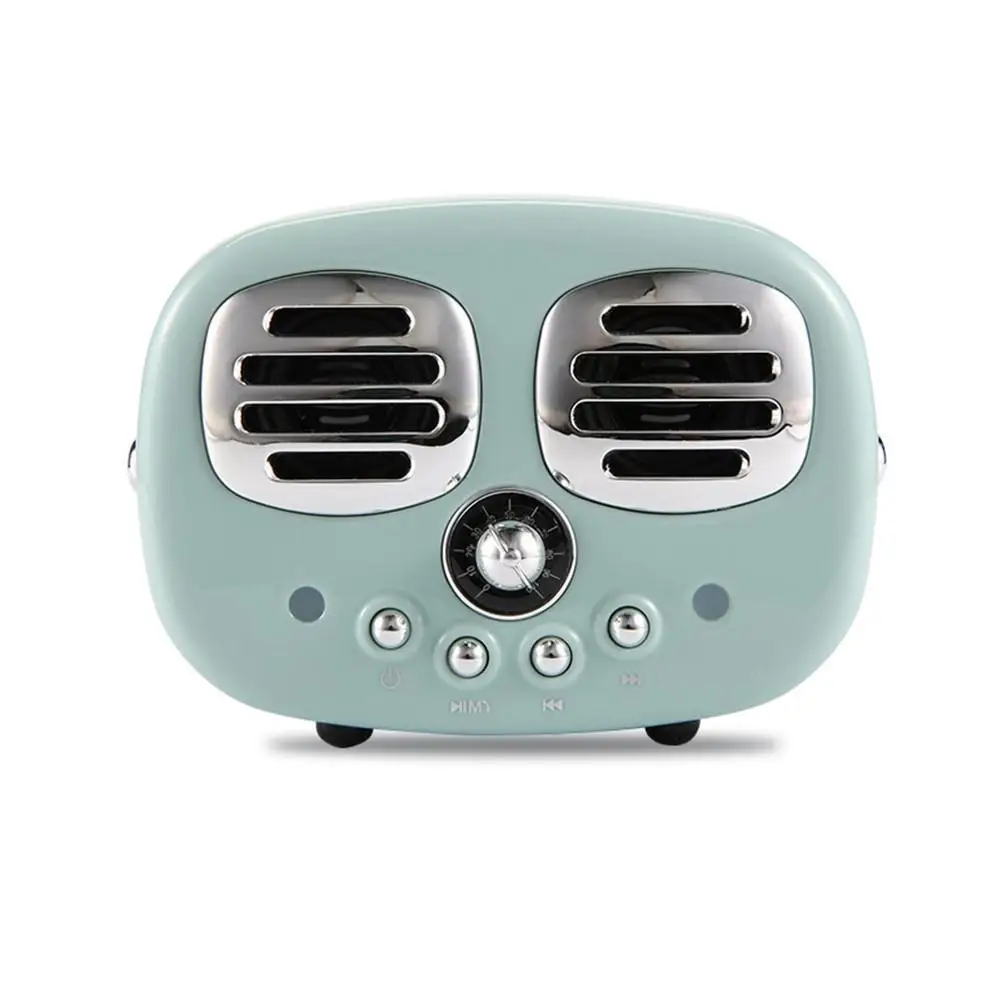 Green 3D стерео объемные HiFi звуковые эффекты ретро Bluetooth динамик Винтаж Мини беспроводной динамик Ностальгический тяжелый бас TF USB FM AUX - Цвет: Green