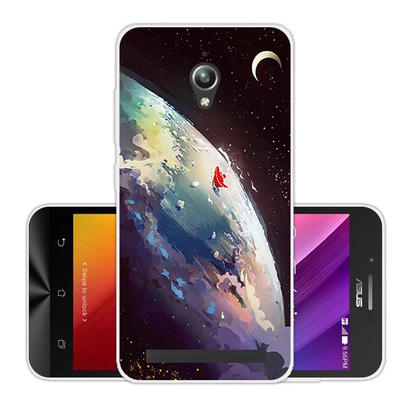 Для Asus Zenfone Go ZC500TG Мягкий ТПУ прозрачный силиконовый зеленый чехол для ZC ZC500 500 500TG