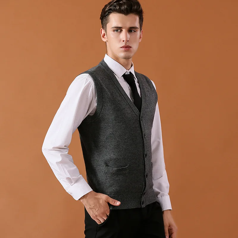 Мужской модный бутик осенне зимний однотонный кардиган с v образным вырезом