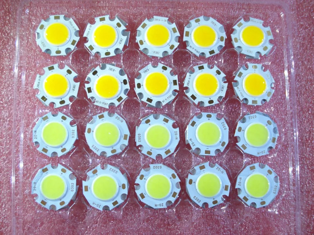 100 шт. COB 3 Вт 5 7 10 led cob Чип 240-1200лм сторона 11-20 мм чип на борту точечное освещение