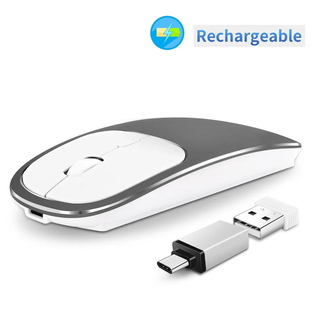 Мышь Raton Беспроводная тип-c Бесшумная USB перезаряжаемая оптическая геймерская компьютерная мышь для MacBook ноутбука ПК Sem Fio Inalambrico 19Feb1