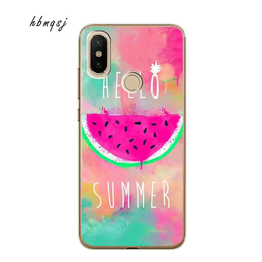 Fashion case for xiaomi mi a2 lite silicone soft clear ocean pineapple coconut cool mobile phone back cover |
