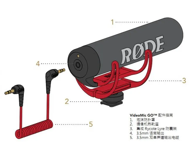 DSLR Cemara микрофон Rode VideoMic Go видеокамера Микрофон для Canon Nikon sony микрофон Rode Go Rycote видео микрофон