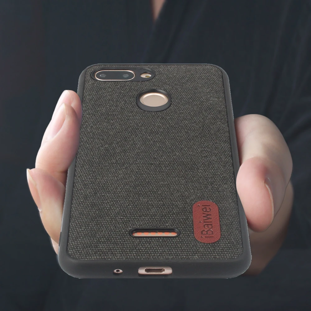 Stitching Fabric Case For Xiaomi Redmi 6 Global Silicone Soft Edge Shockproof Protective Cloth Phone Back |