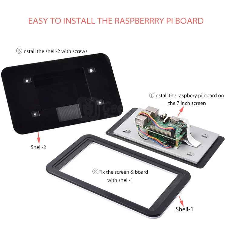 Raspberry Pi 3 рамка защитный чехол/подставка/корпус для официального Raspberry Pi 7 дюймов ЖК сенсорный экран щит