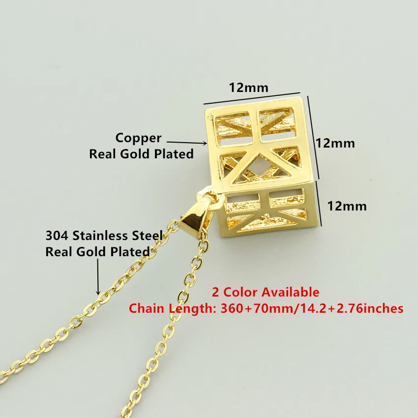 Cube Pendant 3D Minimal Geometric Necklace For Women Punk Jewelry Stainless Steel Charm Chain 2017 New Collier Femme Bijoux Bff | Украшения