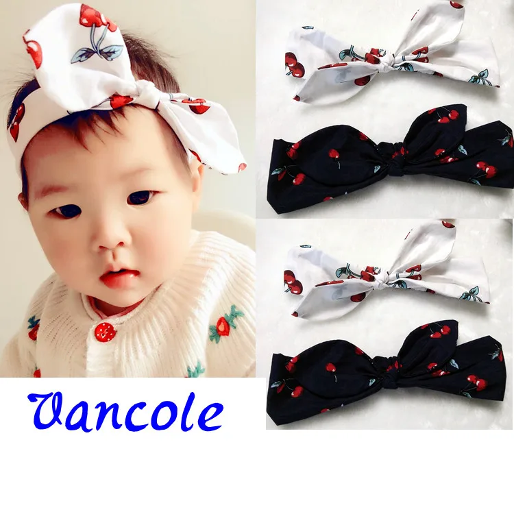 Повязка На Голову Вишневый принт кролик чалма с бантиком повязка на голову фото реквизит аксессуары для