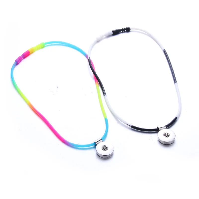 New Snaps jewelry elastic force rubber Simple style Necklace fit 18mm Snap women Pendant Necklaces fashion | Украшения и