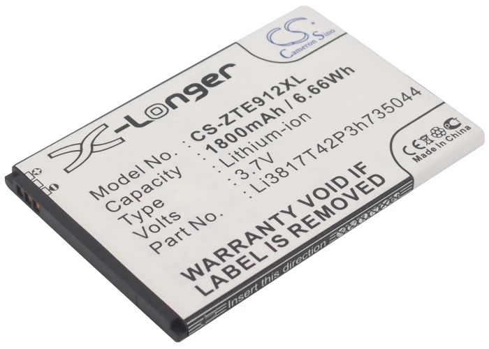 Cameron Sino High Quality 1800mAh Battery Li3817T43P3h735044 Li3818T42P3h735044 for ZTE Avid 4G N9120 N9100 Z740 Z740G Z955 Z995 |