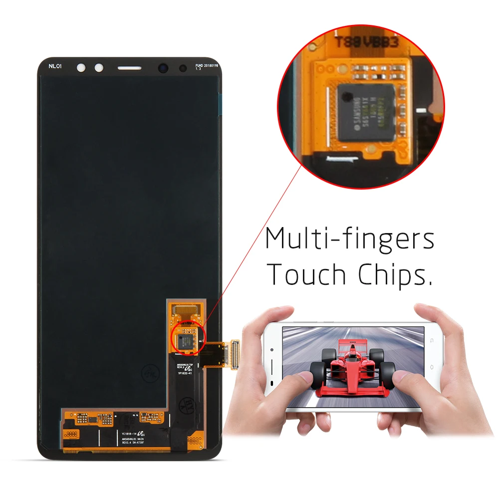 6 0 ''Супер AMOLED для Samsung Galaxy A8 + Plus 2018 A730 A730F A730F/DS A730x ЖК дисплей сенсорный экран