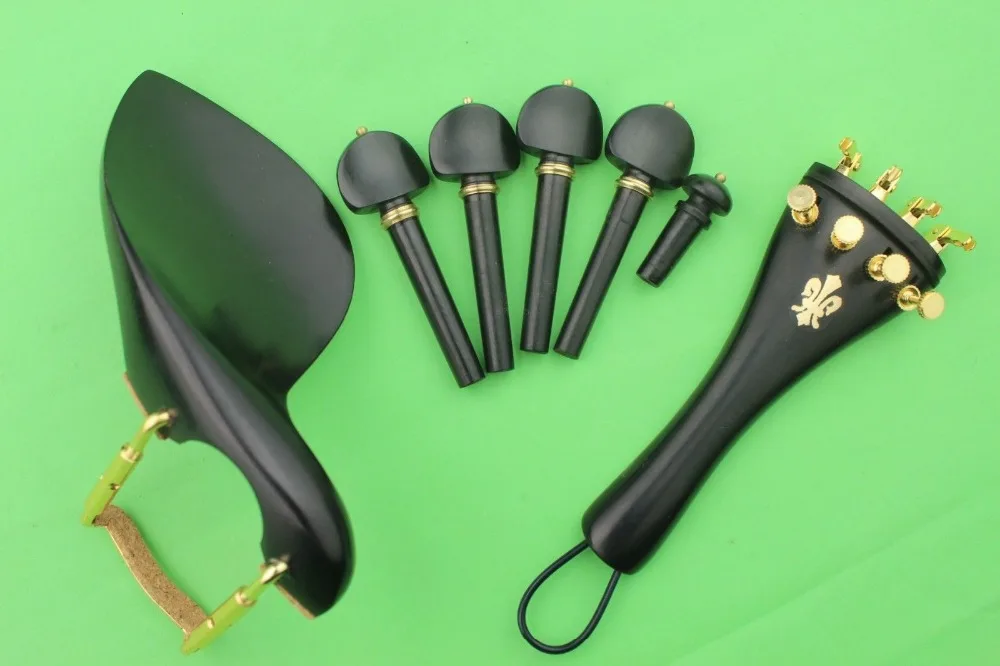 

New ebony violin accessories 4/4 size.Inlaid copper jewelry