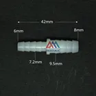 СОЕДИНИТЕЛЬ 6 мм * 8 мм прямой, Редукционный пластиковый фитинг с зазубринами переходник PE