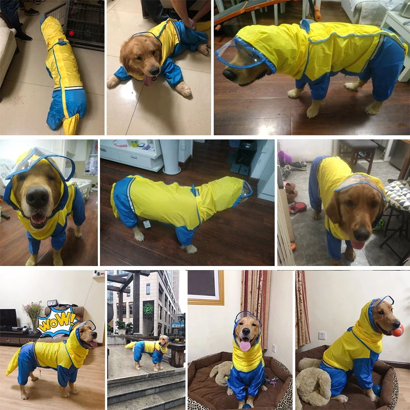 HOOPET собака Riancoat комбинезон дождевик для собак плащ Лабрадор водонепроницаемый Золотая куртка для ретривера