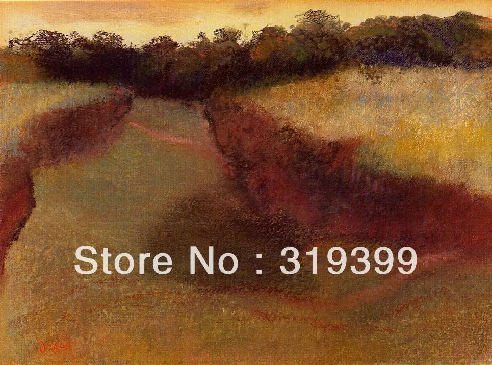 

100% картина маслом ручной работы на льняном холсте, сывороточное поле и линия деревьев Эдгара дегаса, бесплатная доставка,
