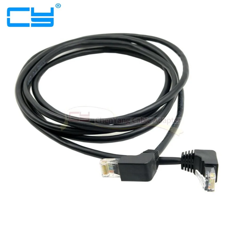 Para baixo Duplo 90 para a Direita Em Angulo bend 8P8C FTP STP UTP Cat 5e Lan Ethernet Rede патч корд Cabo Macho 2 m|patch cord|lan