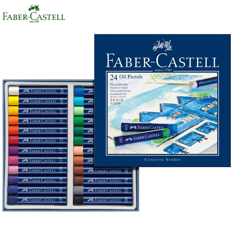 24 color Faber Castell масляная пастель набор цветных мелков 12/24/36 Цвет, Blue Box нетоксичный Studio мягкий карандаш для Краски ing ХУДОЖНИК КАРАНДАШ Краски - Цвет: 24 color