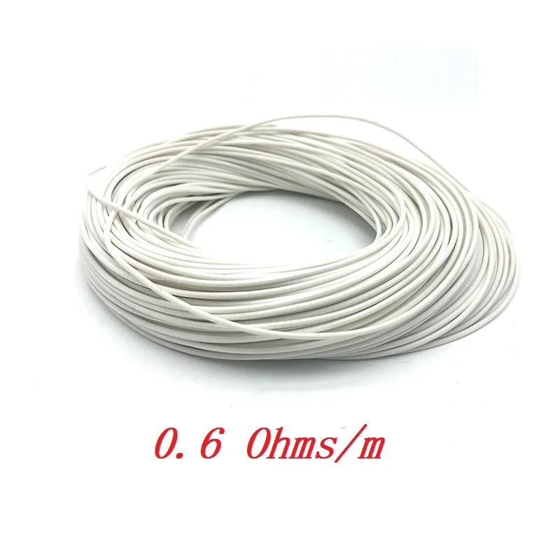0 point 6 ohm Все размеры низковольтный силиконовый резиновый нагревательный кабель Электрический нагревательный провод для грелки нагревательный коврик - Цвет: 0 point 6 ohm