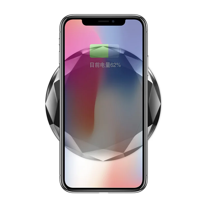 Портативная Алмазная быстрая Qi Беспроводная зарядная док-станция для iPhone Samsung