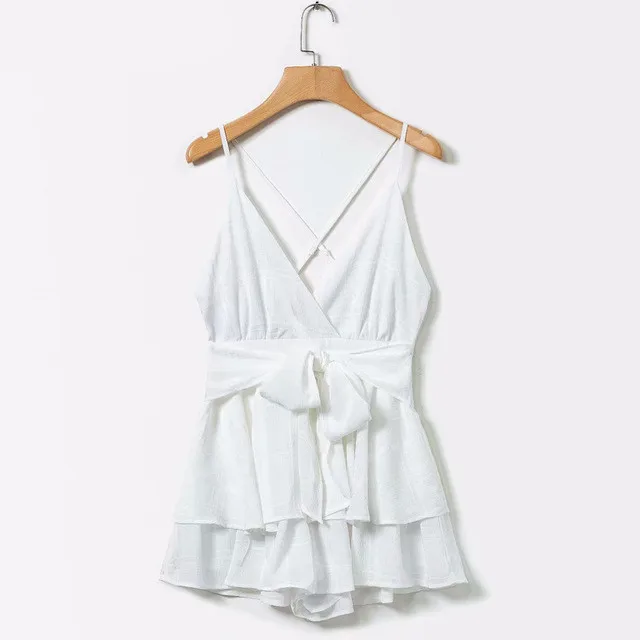 Сексуальный комбинезон с v образным вырезом в клетку Boho розовый шорты цельный