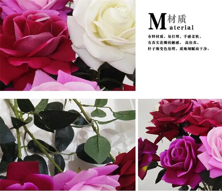 100 шт. искусственные вельветовые розы для свадебной вечеринки|velvet roses|single stem rosestem