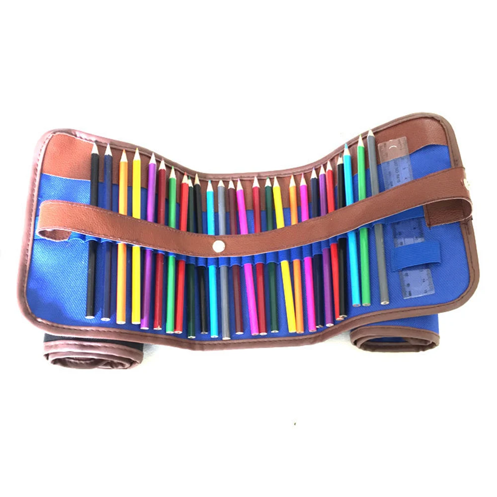 Отверстия Пенал школьный холст рулон сумка Косметическая Кисть для макияжа