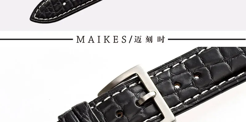 MAIKES роскошные часы аллигатора 14 мм 20 мм 22 мм 24 мм из натуральной крокодиловой кожи ремешок чехол для IWC OMEGA Longines