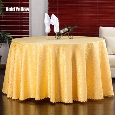 Gold Yellow 1 шт., многоразмерная белая скатерть из полиэстера для отеля, обеденная скатерть, круглая, моющаяся, золотая, вязаная, Цветочная скатерть для украшения свадебной вечеринки - Цвет: Gold Yellow